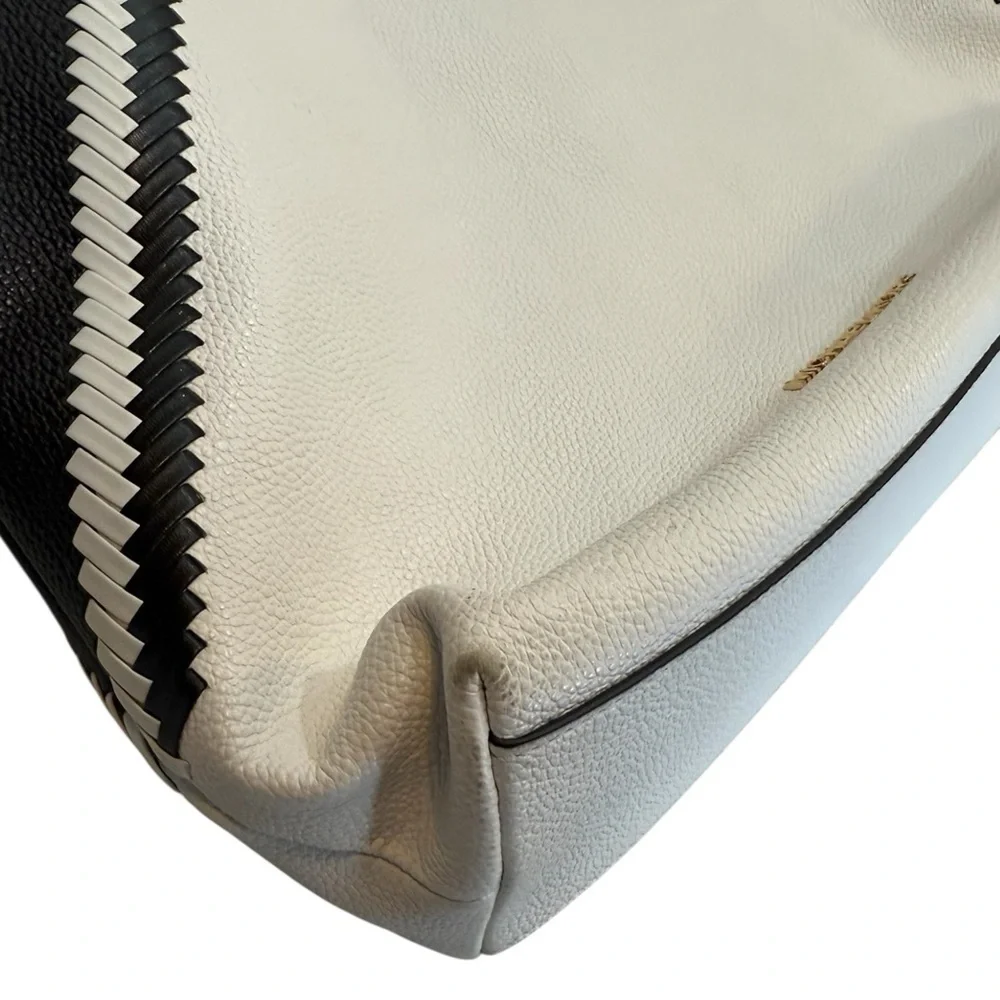 Michael Kors Leather Shoulder Bag With Braided Trim